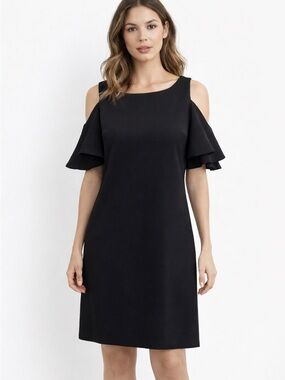 Chelsea28 • NWT Black Cold Shoulder Dress PTP 20” L34”